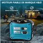 Générateur inverter à gaz/essence Könner & Söhnen KS 2000iG S, boîtier insonorisé, 2000 W, une prise 1x16A (230V), 2 ports USB, 
