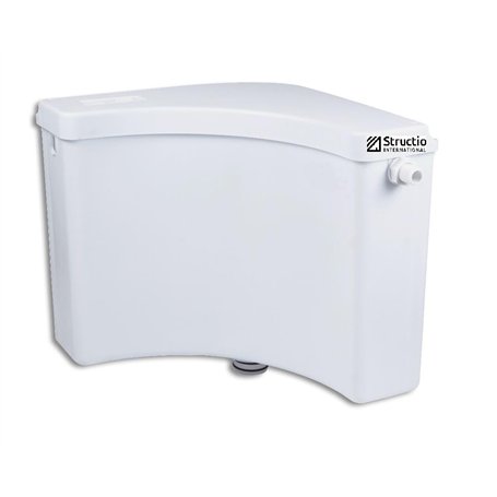 Structio International Réservoir de chasse d'eau d'angle en plastique pour WC - Réservoir de chasse d'eau - Réservoir de chasse