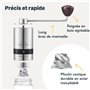 SILBERTHAL Moulin A Café Manuel - Acier INOX - 6 Niveaux Réglables - Broyeur Portable Grains De Café - avec Récipient De Stockag