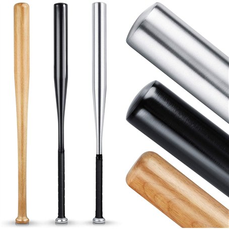Heldenwerk Batte de Baseball en Bois ou Aluminium - 31 Pouce Batte Baseball avec Poignée antidérapante - Battes de Base-Ball pou