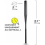 Heldenwerk Batte de Baseball en Bois ou Aluminium - 31 Pouce Batte Baseball avec Poignée antidérapante - Battes de Base-Ball pou