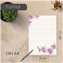 Papier à lettres à fleurs I 50 feuilles de papier vintage à motifs en DIN A4 I tulipe printemps I en beige violet I invitation a
