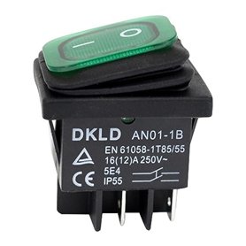 Interrupteur à bascule ON-OFF 230V lumineux AN01 étanche IP55, testé TÜV - identique à KEDU HY12-15 Interrupteur à bascule ON-OFF 230V lumineux AN01 étanche IP55