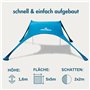 MOMEVO Sunsail Young Family Tente de plage avec protection UV certifiée UPF50+ (jusqu'à 4 personnes, bleu pétrole)