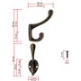 Fuxxer Lot de 6 petits crochets de porte-manteaux antiques en fer au design laiton bronze