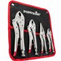 Poppstar Jeu de Pinces de Soudage avec 3x Pince-étau (225/182 / 140 mm) & 1x Pince à Long Bec (170 mm) incl. Sac