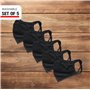 Masques en tissu KUNSTIFY - lot de 5 - coton - protection de la bouche et du nez - masques - lavable - unisexe - durable, car ré