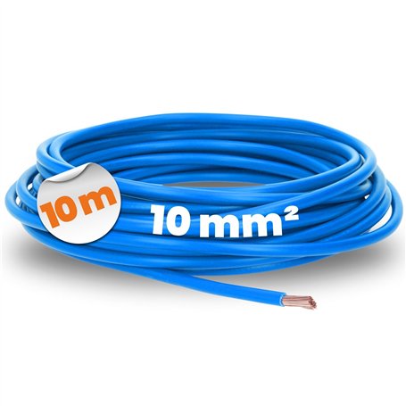 Lapp 4520025 H07V-K 10 mm² - Câble de câblage - Bleu - 10 m - Câble conducteur simple en PVC - Toron 10 mm² - Câblage