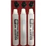Squeeze Me Empty Lot de 3 marqueurs graffiti vides rechargeables en plastique transparent pour aquarelle, huile, peinture acryli