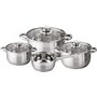 Posten Anker Batterie de cuisine professionnelle 7 pièces en acier inoxydable satiné Compatible induction Fond capsulé 24/48 heu