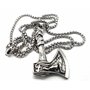 Vikings Pendentif en métal Motif hache viking Loup avec collier en acier inoxydable dans une pochette à bijoux, Métal