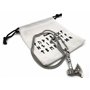 Vikings Pendentif en métal Motif hache viking Loup avec collier en acier inoxydable dans une pochette à bijoux, Métal