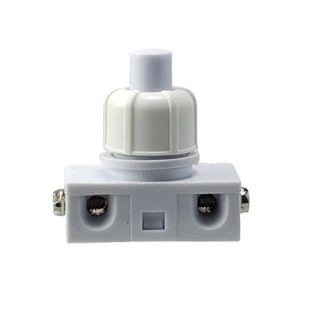 Interrupteur à pression encastrable avec contacts à vis pour lampes et appareils 250 V 2 A