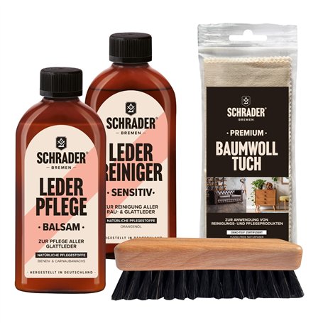 SCHRADER Kit d'entretien du cuir pour chaussures de costume - Kit de cirage avec produits d'entretien pour l'entretien des chaus