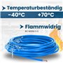 Kalitec Câble de câblage H07V-K 6 mm² bleu - 5 m - Flexible - Toron 6 mm² - Câblage à fils fins - Câble unique - Câble monofil p