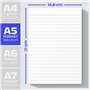 250 Feuilles (50 par Bloc) Papier Premium 90 g/m². Petit bloc de feuilles lignées