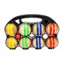 GICO Jeu de pétanque en bois massif rayé avec 8 boules diamètre 7 cm Fabriqué en UE - 3015