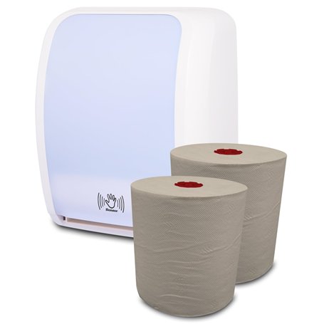 Blanc HYGIENIC Lot de 2 distributeurs de rouleaux d'essuie-mains Senseur