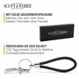 Scott & Webber® - Porte-clés en cuir tressé avec anneau en acier inoxydable, mousqueton et fermeture à vis, idéal pour les clés 