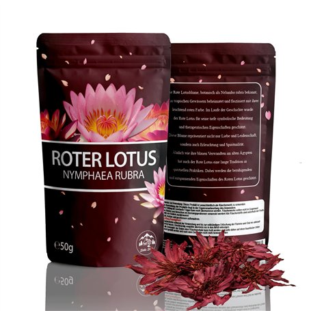 Fleurs de lotus 50 g | Fleurs entières rouges | Naturelles et non traitées | Qualité supérieure