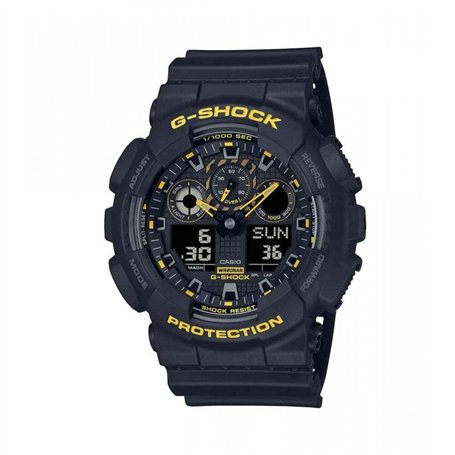 Casio G-Shock « Attention Jaune » Silicone Noir résistant aux Chocs GA-100CY-1AER
