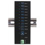 EXSYS EX-11230HMS 10 Port USB 3.2 Gen 1 HUB Kit Rail din et Mur Via VL811+ Chipset