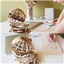 UGEARS Puzzle 3D en Bois - Puzzle Adulte - Modèle de Globe terrestre 3D Rotatif - Kit de Construction mécanique en Bois - Globe 