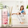 Recharge Diffuseur Roseaux de Sakura 200ml - Naturel Fragrance Fraîche et Durable - Désodorisant - Aromathérapie - Parfum de Amb