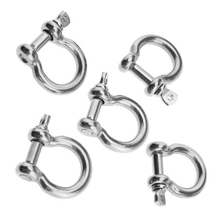 5pcs 5mm Acier INOX Grade Dee Bow Manille Boucle Bateau Marine Marine Ombre Voil