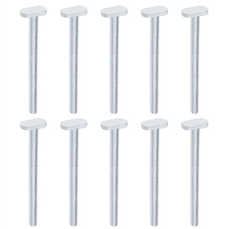 10pcs M8x100mm Filetage T Fente Outil de Fixation Goujon Drop-in T-Écrou Coulissant Vis Boulon en Acier au Carbone Zingué pour 3