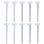 10pcs M8x100mm Filetage T Fente Outil de Fixation Goujon Drop-in T-Écrou Coulissant Vis Boulon en Acier au Carbone Zingué pour 3