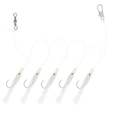 15pcs Matériel de Pêche en Mer Lumineux Crochet de Tête de Poisson en Soie Multicolore Accessoires de Crochet de Plume Tête de P