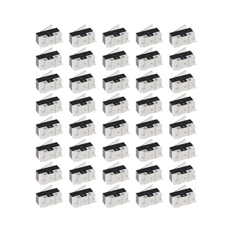 EMSea 40pcs Micro Interrupteur de Fin de Course Longue Charnière Levier AC 125V 2A 3 Broches SPDT pour Appareils Ménagers Audio