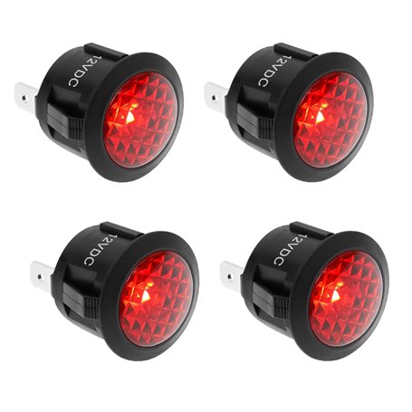 EMSea Lot de 4 voyants d'avertissement LED rouges DC 12 V 2 broches pour voiture