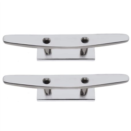 YINETTECH 2pcs Taquets d'amarrage à 2 Trous Acier Inoxydable 316 6 Pouces 6 Pouces pour Bateaux Sécurisation du Quai