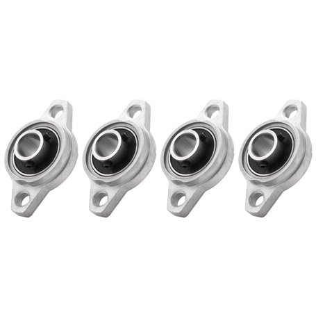 Lobamop Lot de 4 roulements auto-alignés KFL001 12 mm avec palier à bride en alliage de zinc - Boîtier de roulement rhombique