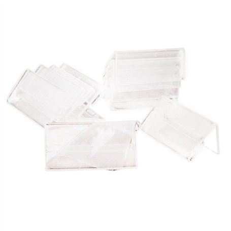 Myqqhbs Lot de 50 mini porte-étiquettes transparents en plastique acrylique 2 x 4 cm