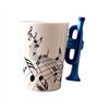 Qarmijaer 240Ml Tasse en Céramique Musique Tasse en Céramique Musique Tasse en Céramique Mignon Café Thé Lait Stave Tasses et Ta
