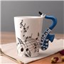 Qarmijaer 240Ml Tasse en Céramique Musique Tasse en Céramique Musique Tasse en Céramique Mignon Café Thé Lait Stave Tasses et Ta