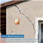 Qaautor Enregistrement de Surveillance des Fissures 3 Pièces, Moniteur Révélateur D'Angle en Acrylique, Dispositif de Surveillan