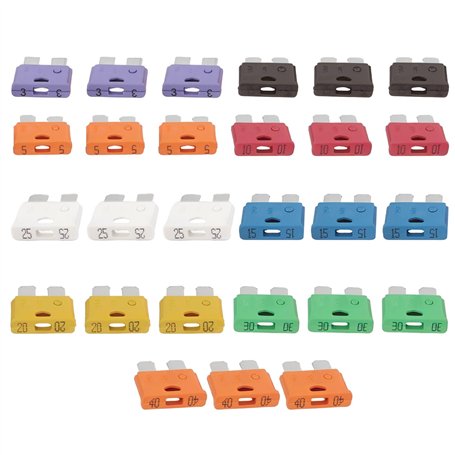 ECSiNG Assortiment de 180 Fusibles pour Voiture Mini Fusibles à Lame 12 V 24 V 32 V pour Automobile Bateau Appareil électrique 1