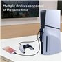 Mcbazel PS5 Slim Extension Hub USB 2.0 4 Ports, Adaptateur Répartiteur de Chargeur Haute Vitesse, Multiport USB Très Grande Vite