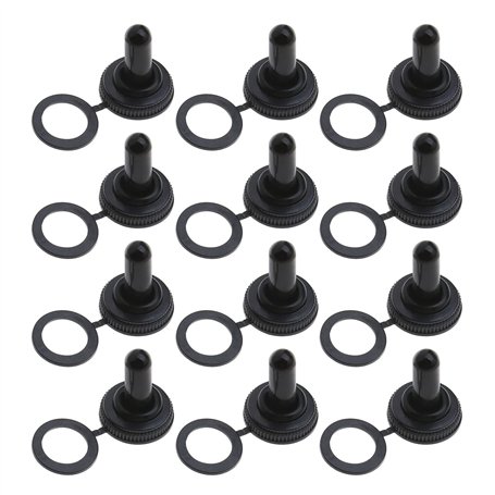 ECSiNG 12pcs Interrupteur à Bascule Capuchons en Caoutchouc pour 12mm pour Bateaux Équipement Véhicules Tout-terrain Étanche Int