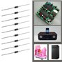 ECSiNG 100pcs 1N5819 Schottky Diodes 1A 40V Schottky Barrière Redresseur Diodes Composants Électroniques pour Panneau Solaire Ch