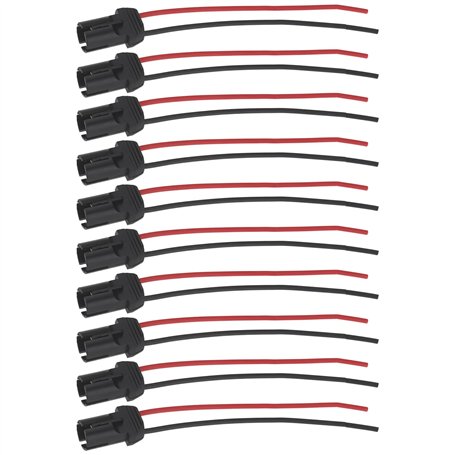 ECSiNG Lot de 10 supports de douille pré-câblés pour ampoule automatique 12 V 24 V T10 pour réparation de tableau de bord W-5W W