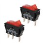 ECSiNG 2 Interrupteurs Lot de à Bascule Rouges 12 V 20 A à 3 Broches Et 2 Positions à LED Compatible avec Caravane Electrolux Do