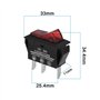 ECSiNG 2 Interrupteurs Lot de à Bascule Rouges 12 V 20 A à 3 Broches Et 2 Positions à LED Compatible avec Caravane Electrolux Do