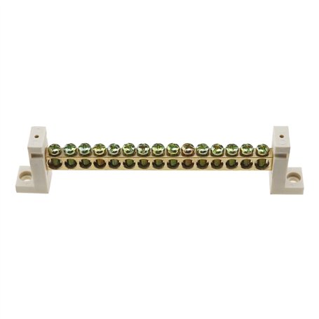 LT Easiyl Bornier à 15 Trous Bornier en Forme de 7 Barre de Cuivre Bornier en Laiton Utilisé pour Connecter les Lignes Domestiqu