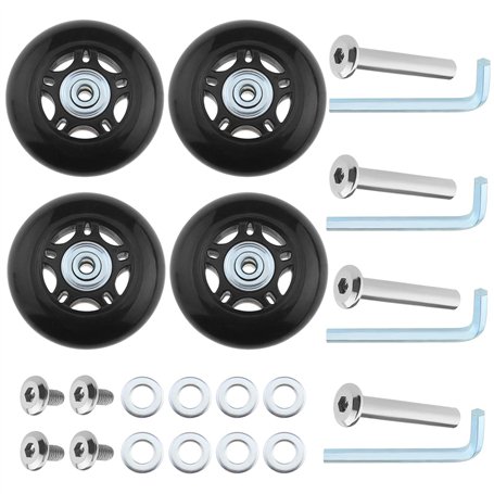 SG Store 2 Ensembles 70x24mm Roues de Bagage avec Essieux de Clé Valise Roues de Rechange Trolley Case Roues en Caoutchouc roule