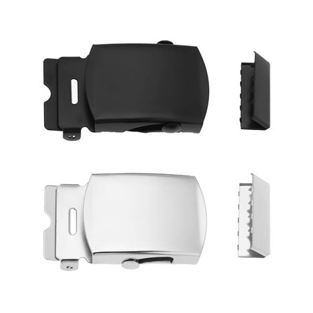 Briny River Lot de 2 Boucles de Ceinture Coulissantes en Métal de Style Militaire de 35 Mm 1